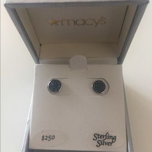 NWT. Diamond and sapphire earrings.